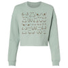 mock of the Self Love cropped sweatshirt in ocean, front view