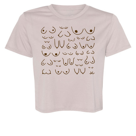 mock of the self love club cropped tee in latte, front view