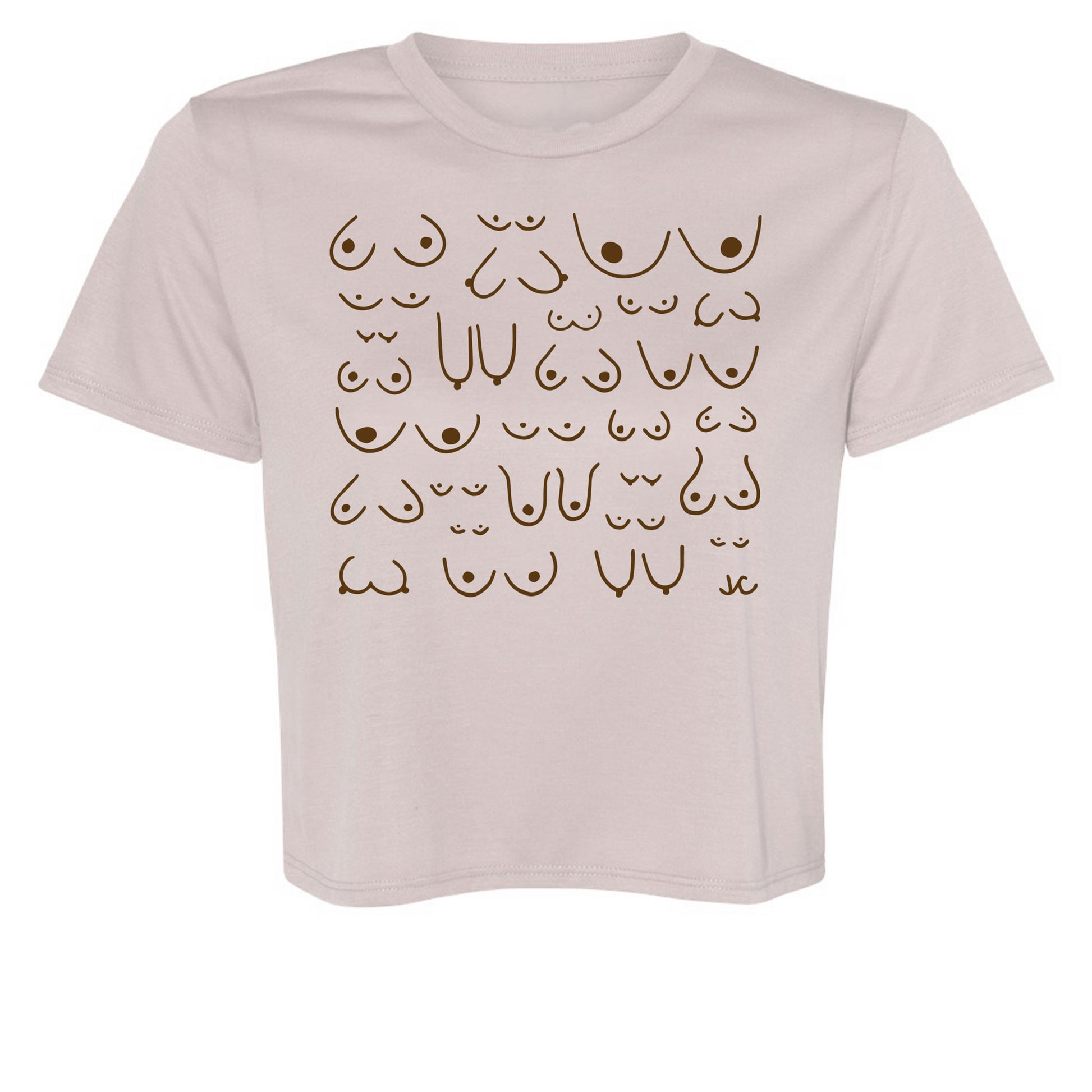 mock of the self love club cropped tee in latte, front view