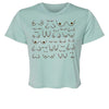 mock of the self love club cropped tee in ocean, front view
