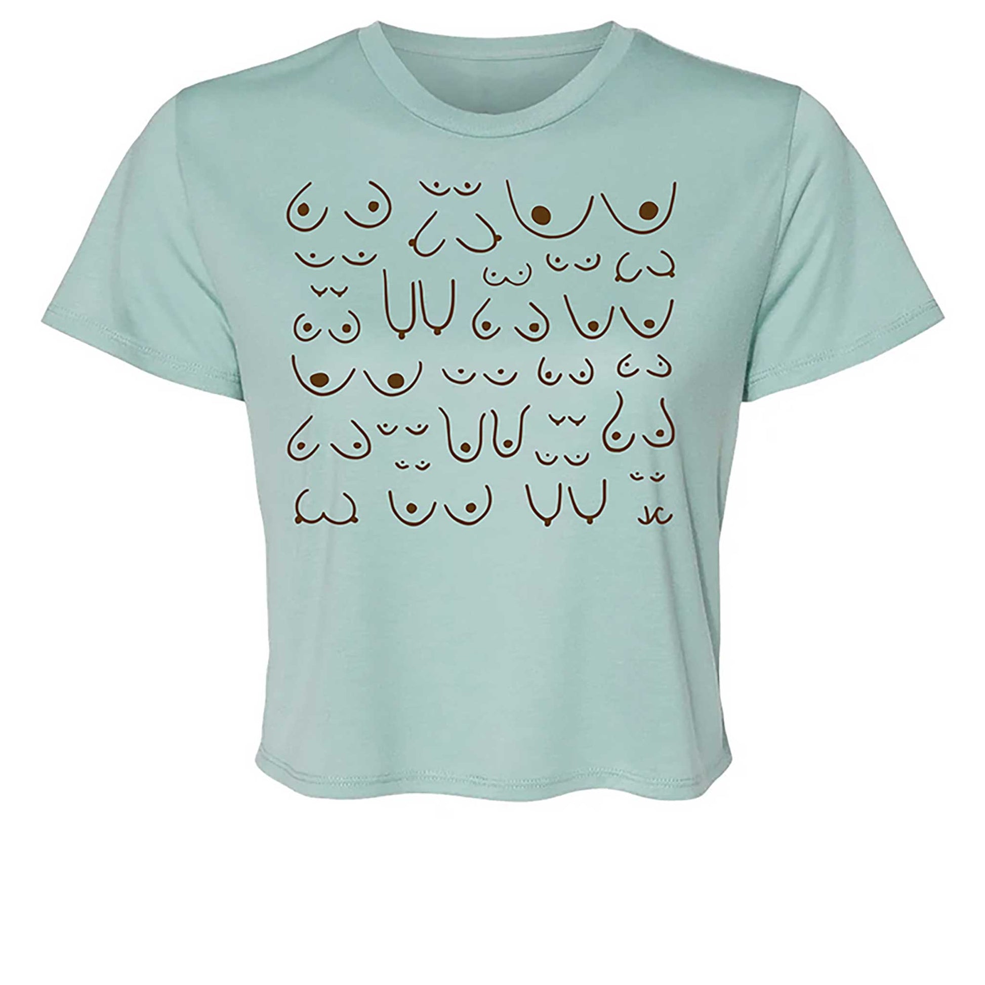 mock of the self love club cropped tee in ocean, front view