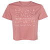 mock of the self love club cropped tee in rose pink, front view