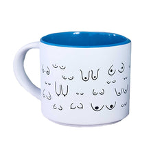 Load image into Gallery viewer, White mug with blue interior on a white background
