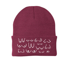 Load image into Gallery viewer, Maroon beanie with white octopus design on a white background
