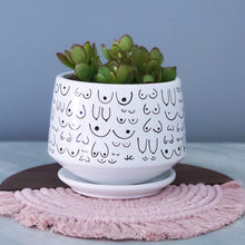 Load image into Gallery viewer, Modern White Planter with Saucer
