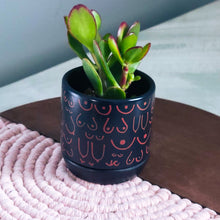 Load image into Gallery viewer, Matte Black + Brown Planter
