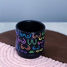 Load image into Gallery viewer, Matte Black + Rainbow Planter
