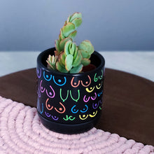 Load image into Gallery viewer, Matte Black + Rainbow Planter
