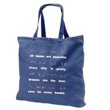 Load image into Gallery viewer, All Boobs are Beautiful Denim Tote
